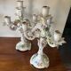 Pair of candelabra with 4 light sources in porcelain. Late 19th century.