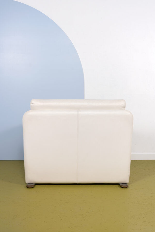 Postmodern white leather armchair by Jan Armgardt for Leolux