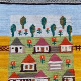 Kilim rug "Kolonia" by Piotr Grabowski for Cepelia handmade Poland 70s, 70x105