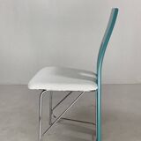 Set of 6 Memphis dining chairs in bouclé, 1980s