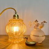 Vintage amber glass globe walker