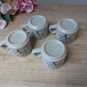 Vintage coffee service from Taiwan, 6 pieces, 1 coffee pot, 4 cups, 1 milk jug, tree of life pattern.