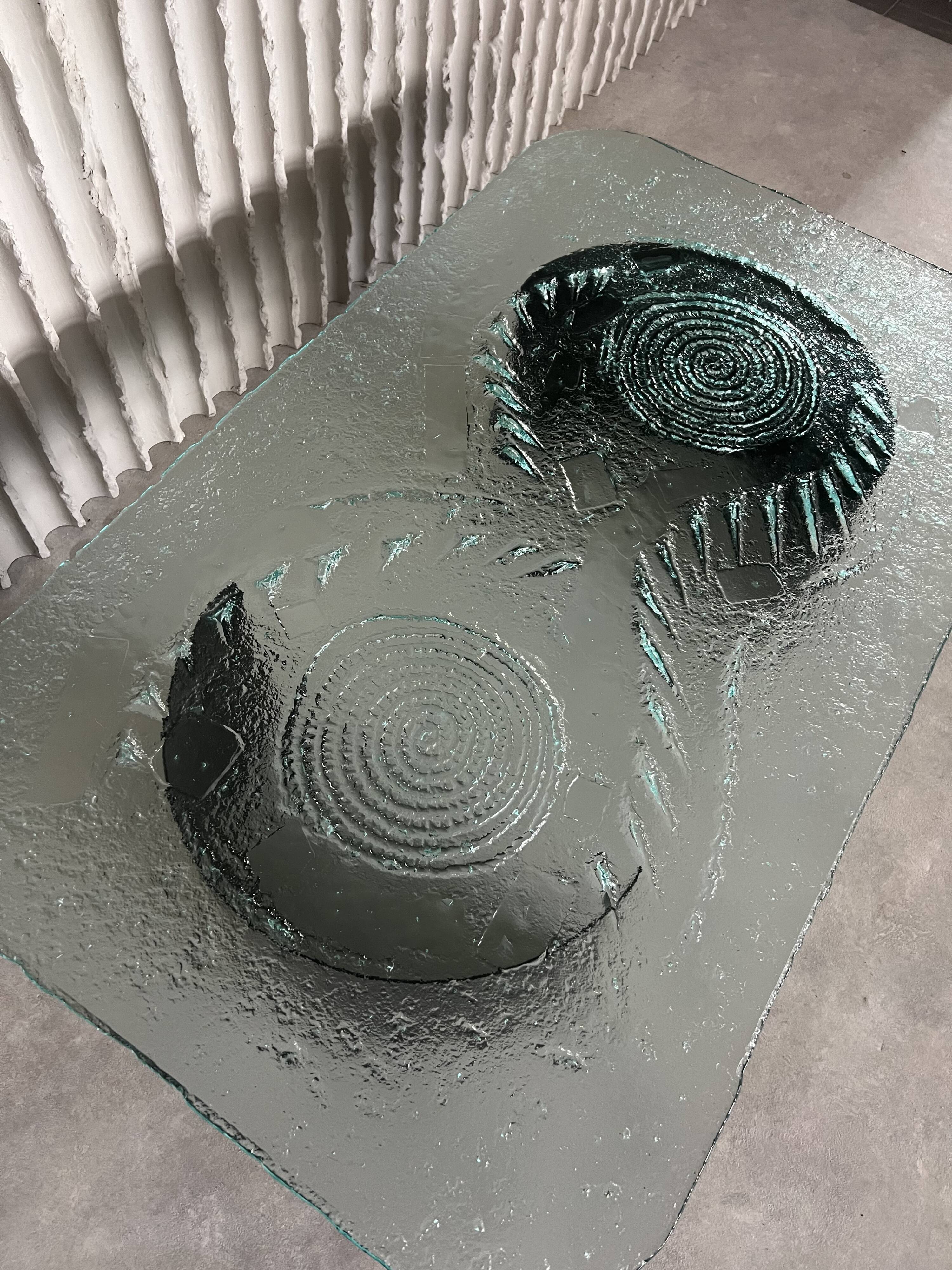 Glass & steel coffee table by Heinz Lilienthal