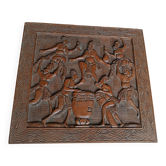 Maurice Sonfack African Tribal Carved Wooden Panel Cameroon