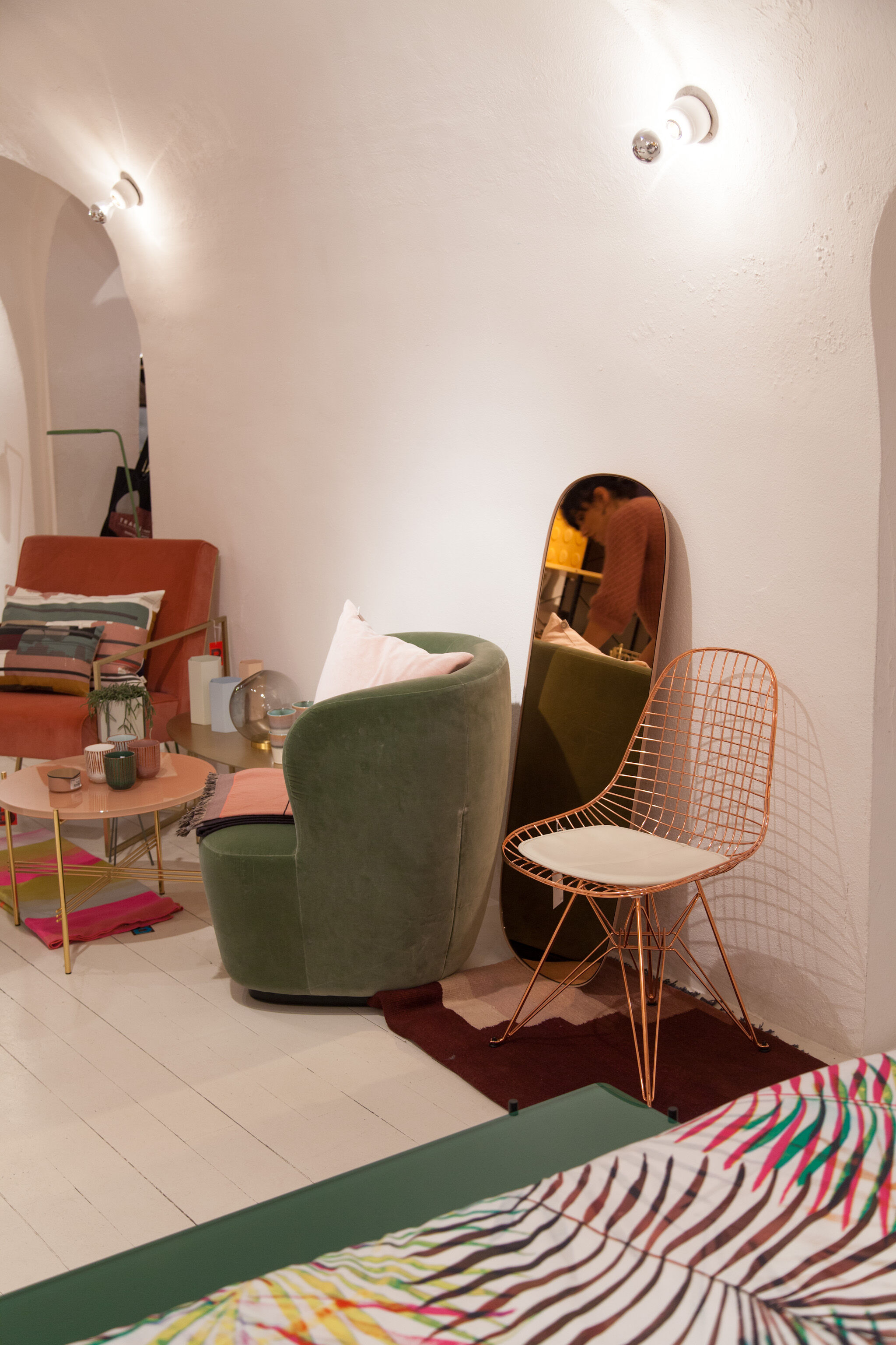 Velvet armchair swivel