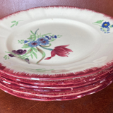 6 dessert plates decorated with field flowers