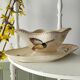 Longwy "Mésange" - Sauce boat on a polychrome ironstone base