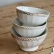 Vintage trio of coffee with milk porcelain in white – Frieze and border do
