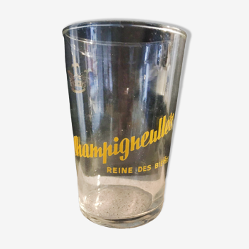 Old glass cup beer of Champigneulles 25cl