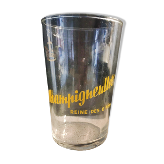 Old glass cup beer of Champigneulles 25cl