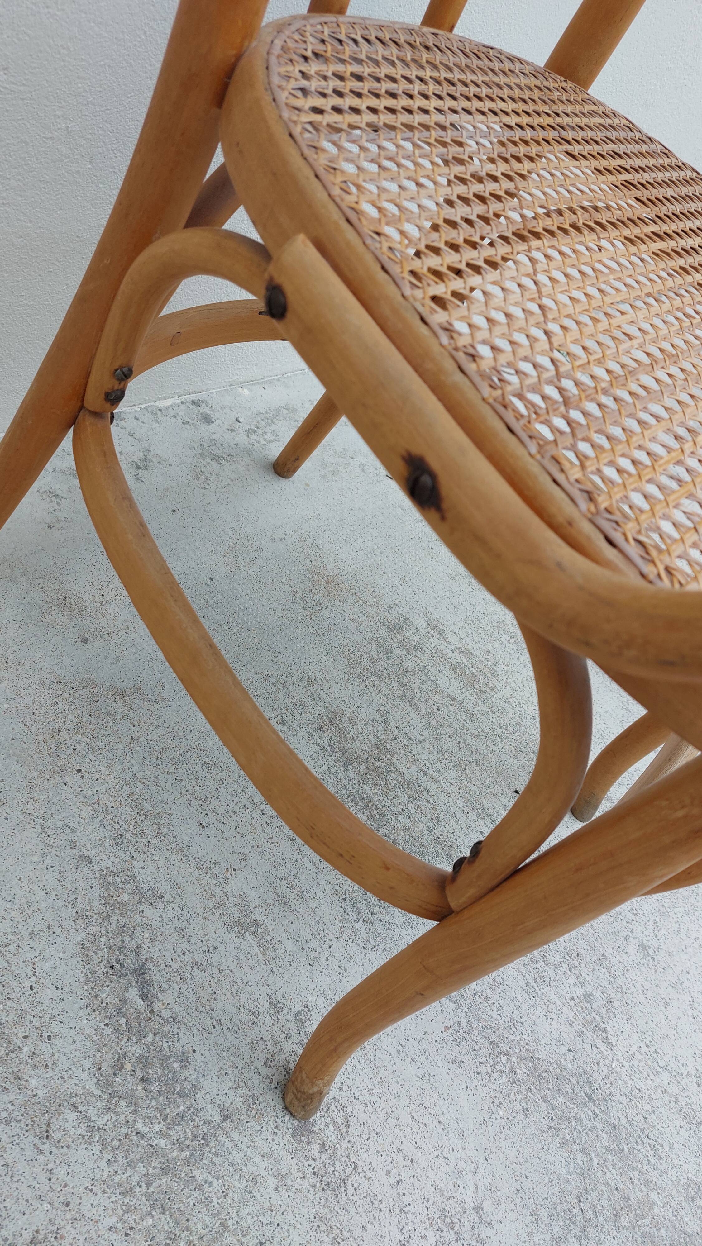 Michael Thonet armchair in curved wood and canework 1930