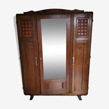 Armoire 3 portes miroir centrale