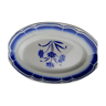 Oval dish with blue carnations