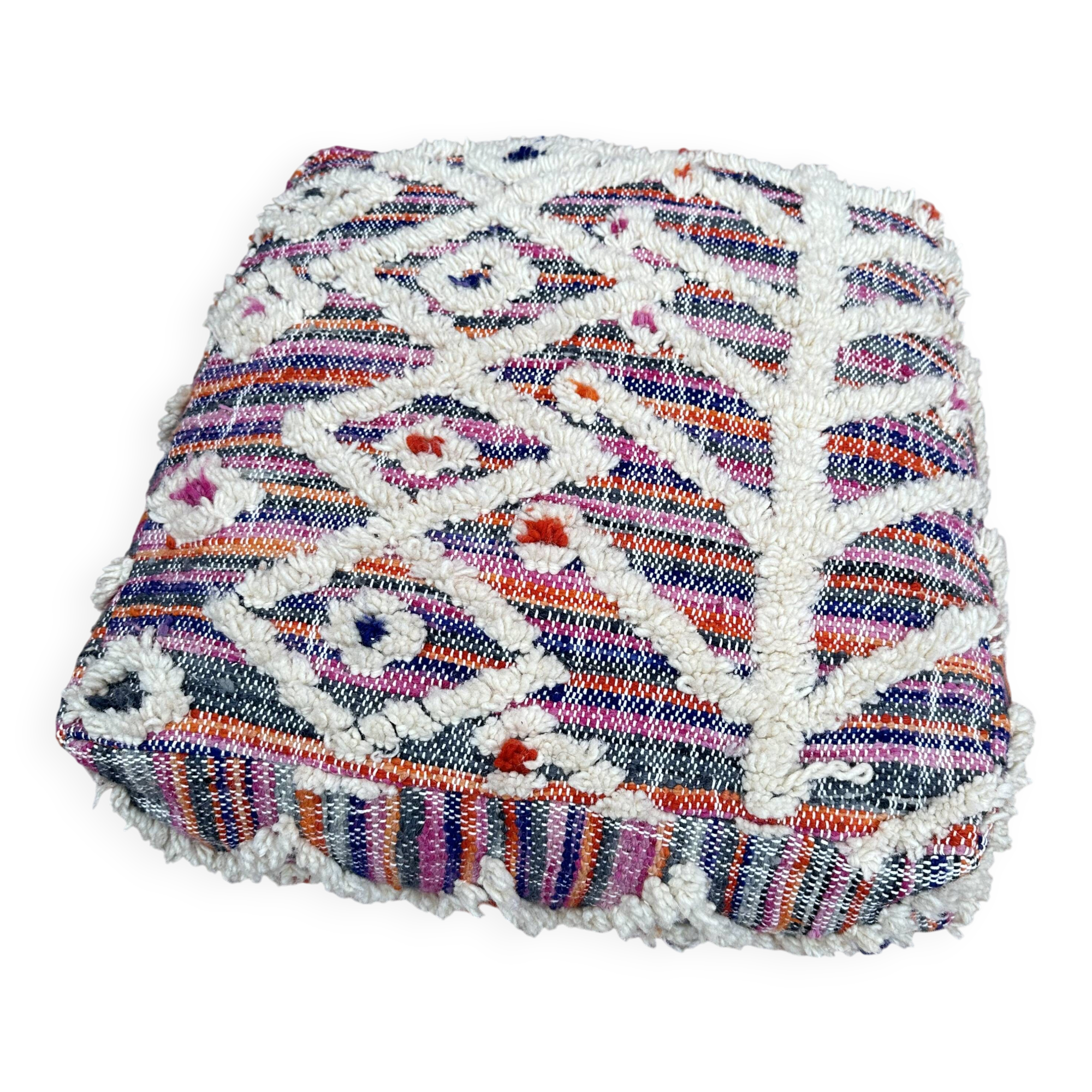 Handmade Berber Kilim pouf, floor cushion
