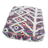 Handmade Berber Kilim pouf, floor cushion
