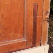 Porte d'entrée et son cadre imposte en verre translucide, début XXème