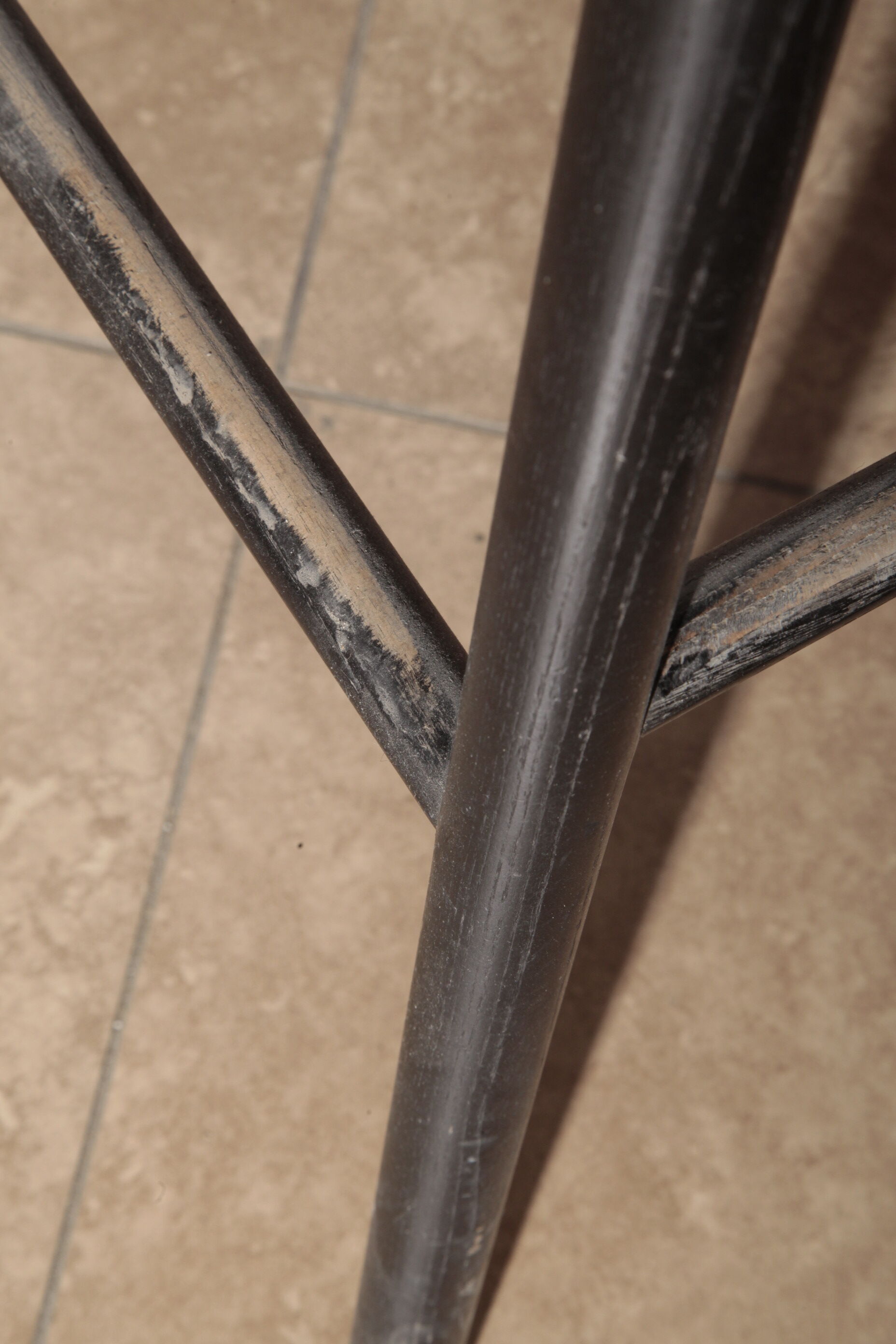 Black ash stool seating height 75cm