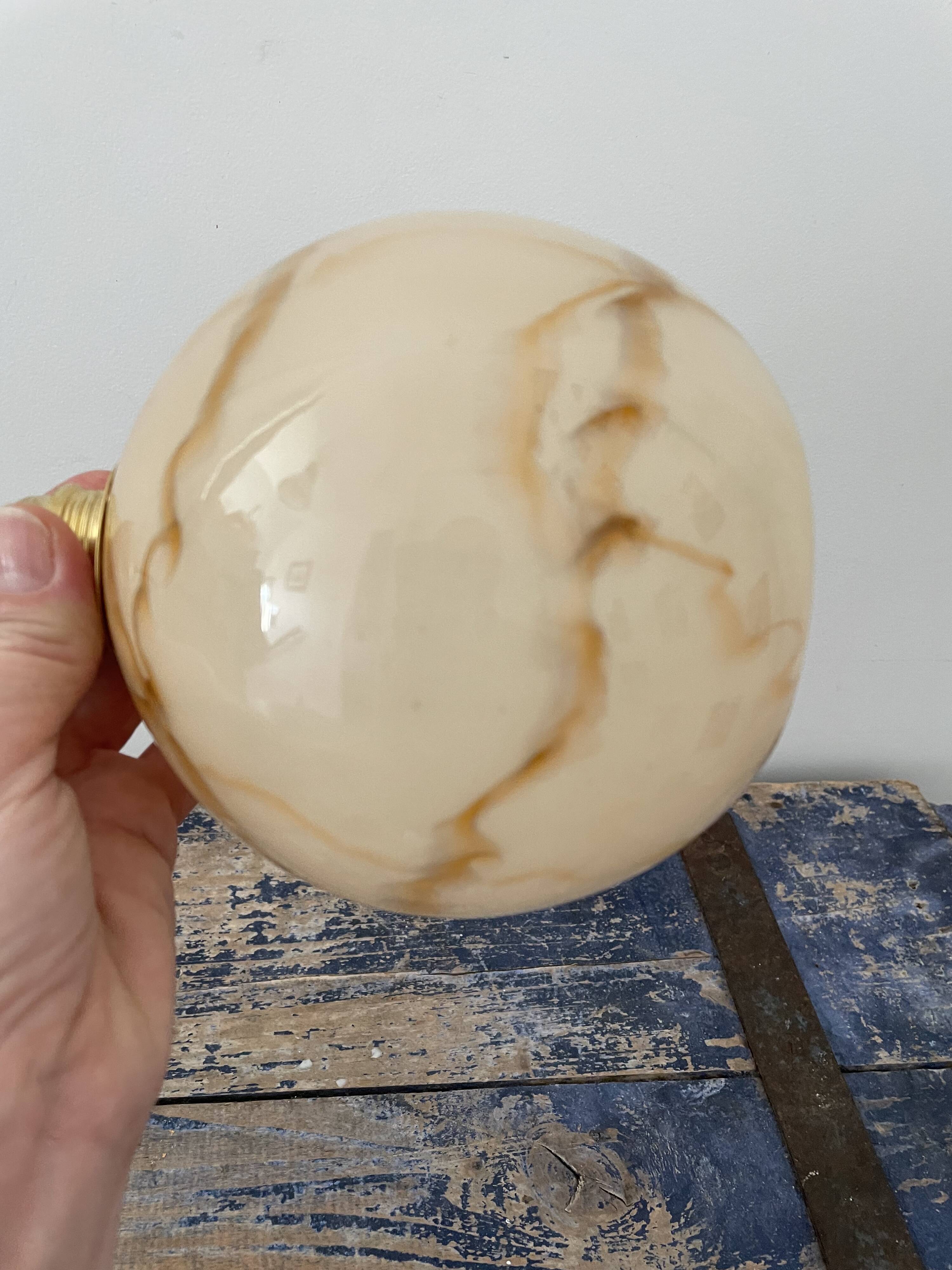 Art Deco walking lamp in marbled beige opaline