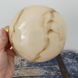 Art Deco walking lamp in marbled beige opaline