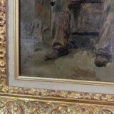 Portrait Oil on Wood, 20th Century