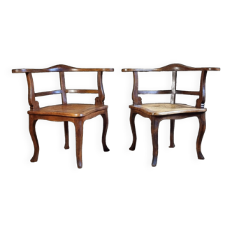 Paire de fauteuils de salon 1900 assise bistro