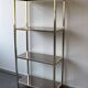 Smoked and mirrored glass shelf, Hollywood Regency style, 70s.