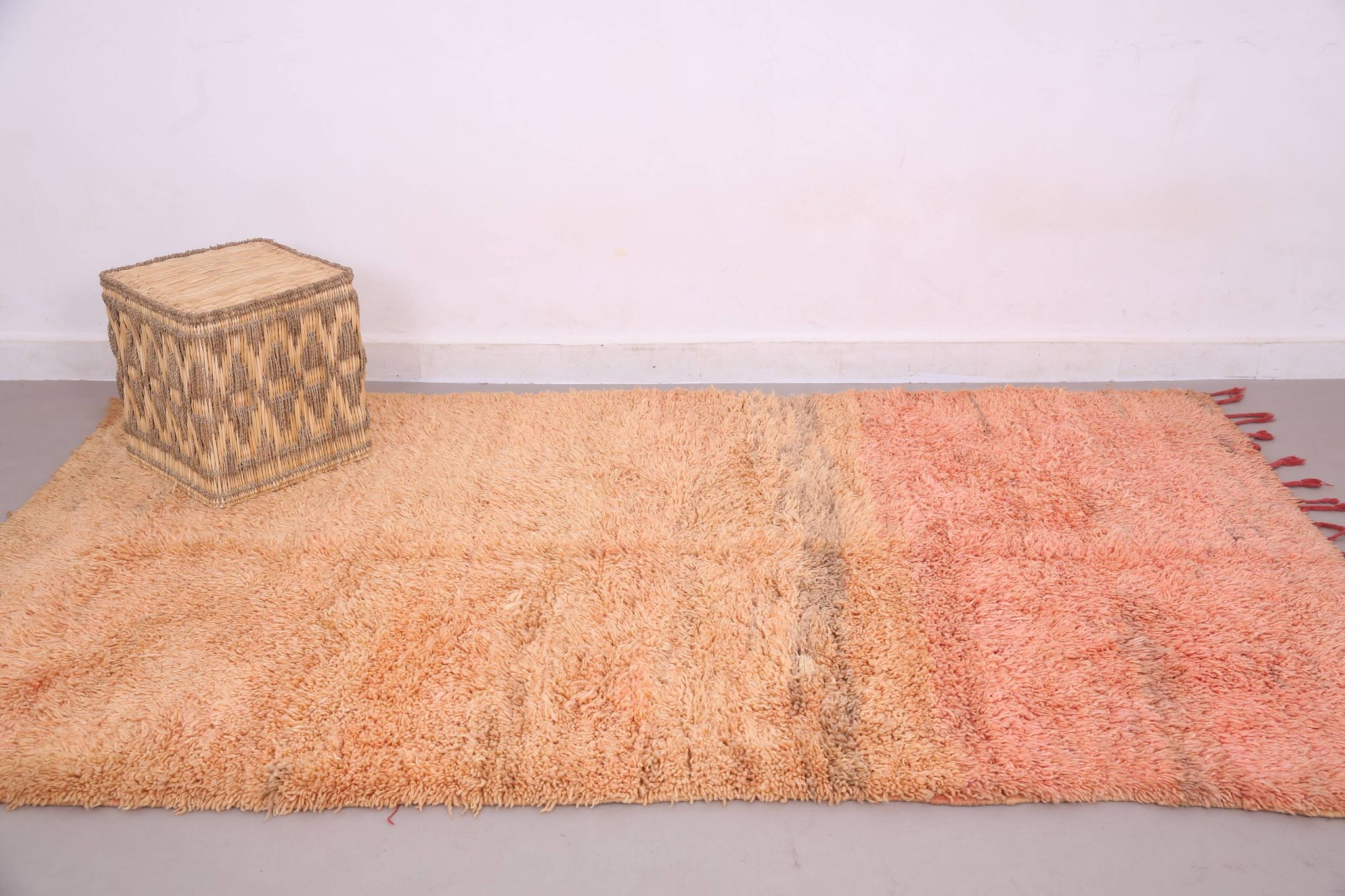 Peach Vintage Handmade Wool Rug 153 x 252 cm - Berber Rug - Old Morocco Rug