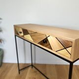 Console Oak Straw marquetry