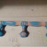 Coat rack patinated wood 3 hooks