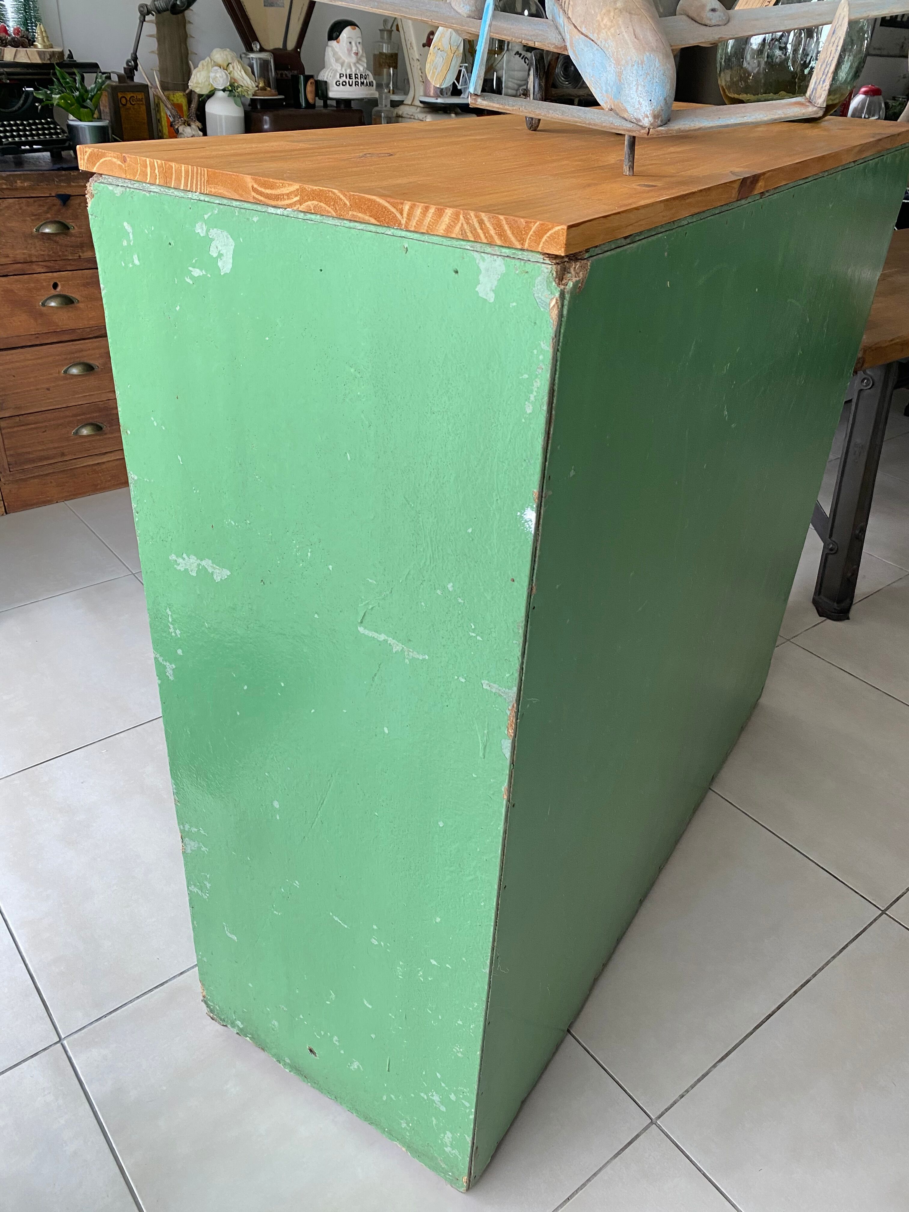 Meuble de métier en bois vintage