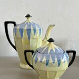 Art Deco coffee set in fine pearlescent porcelain 20s