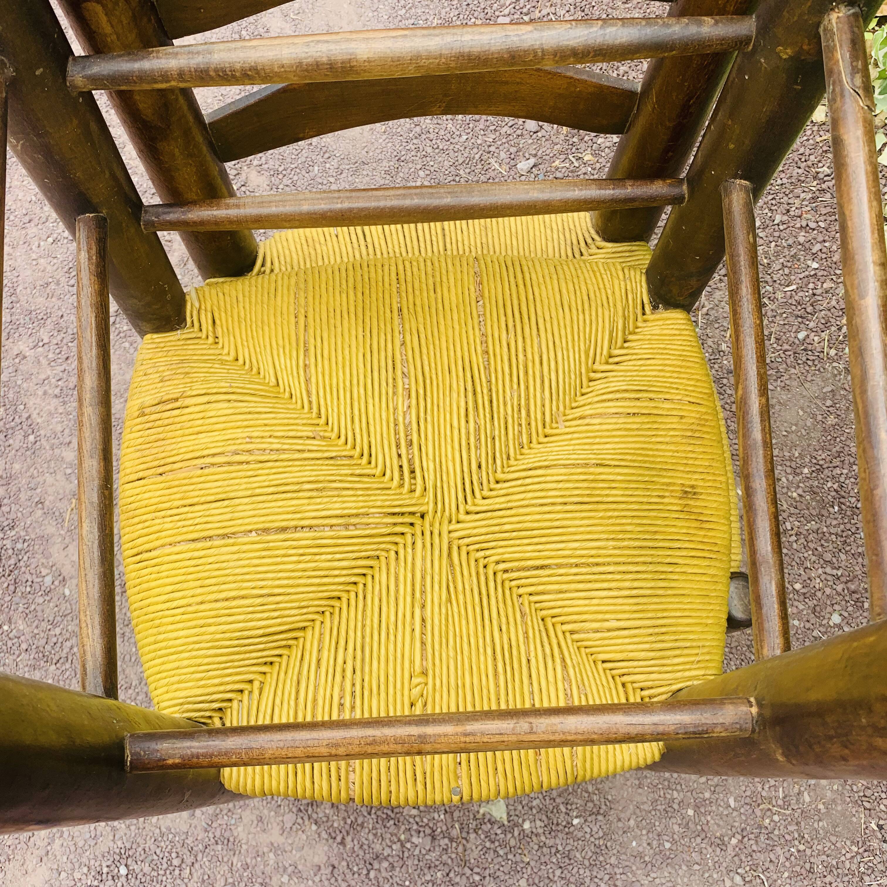 Paire de chaises bois et paille