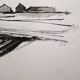 Original drawing in black chalk by Jean Villette (1913-2005)