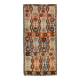 Light Green & Orange Tribal Turkish Kilim Rug, 141x305Cm