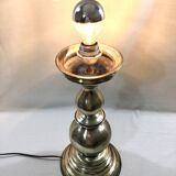 Pied de lampe en bronze argenté