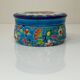 Enamelled faience jewellery box Longwy floral decoration