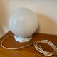 Vintage table lamp opaline ball and earthenware base