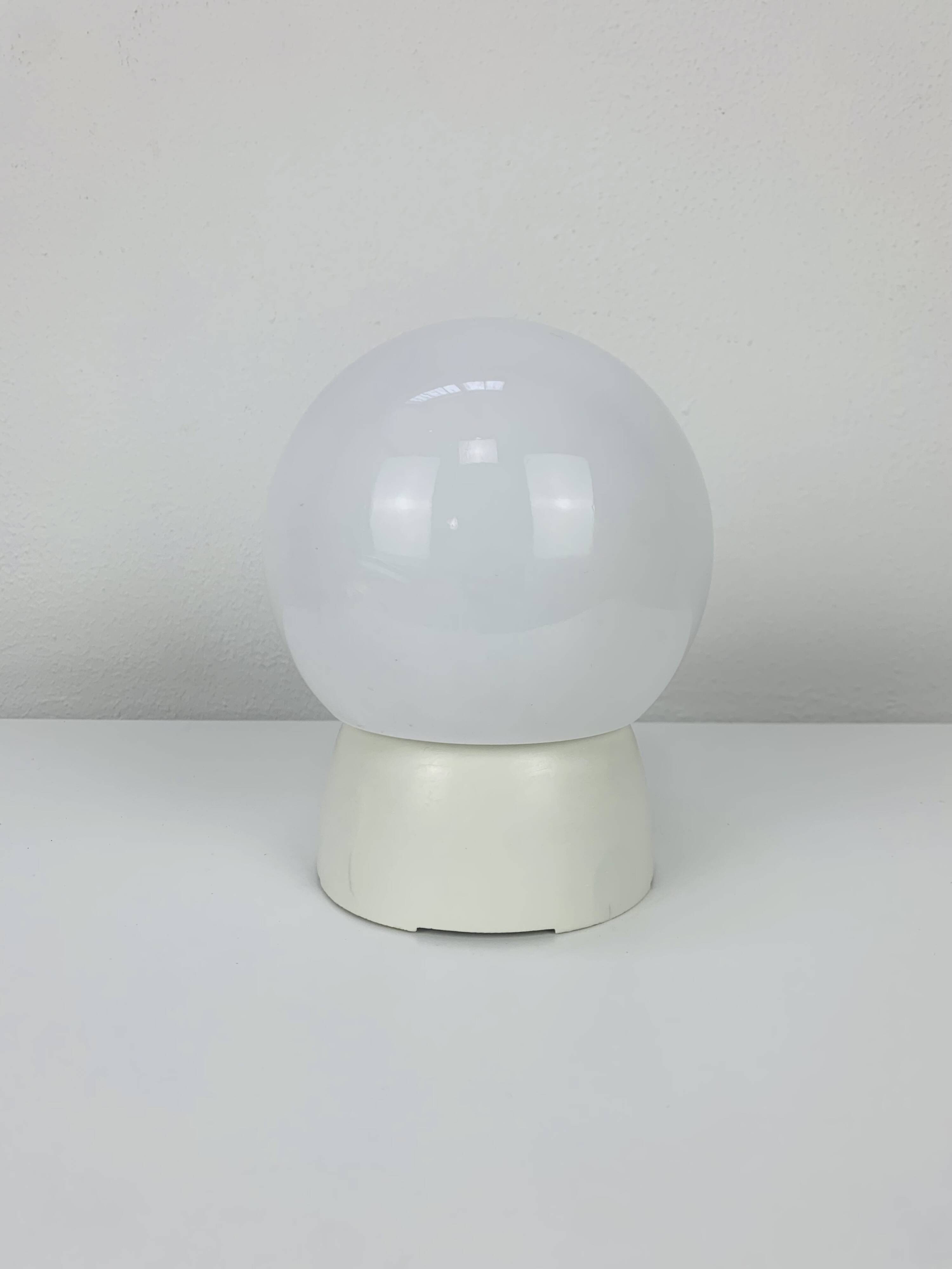 Vintage opaline ball wall lamp from the 60s