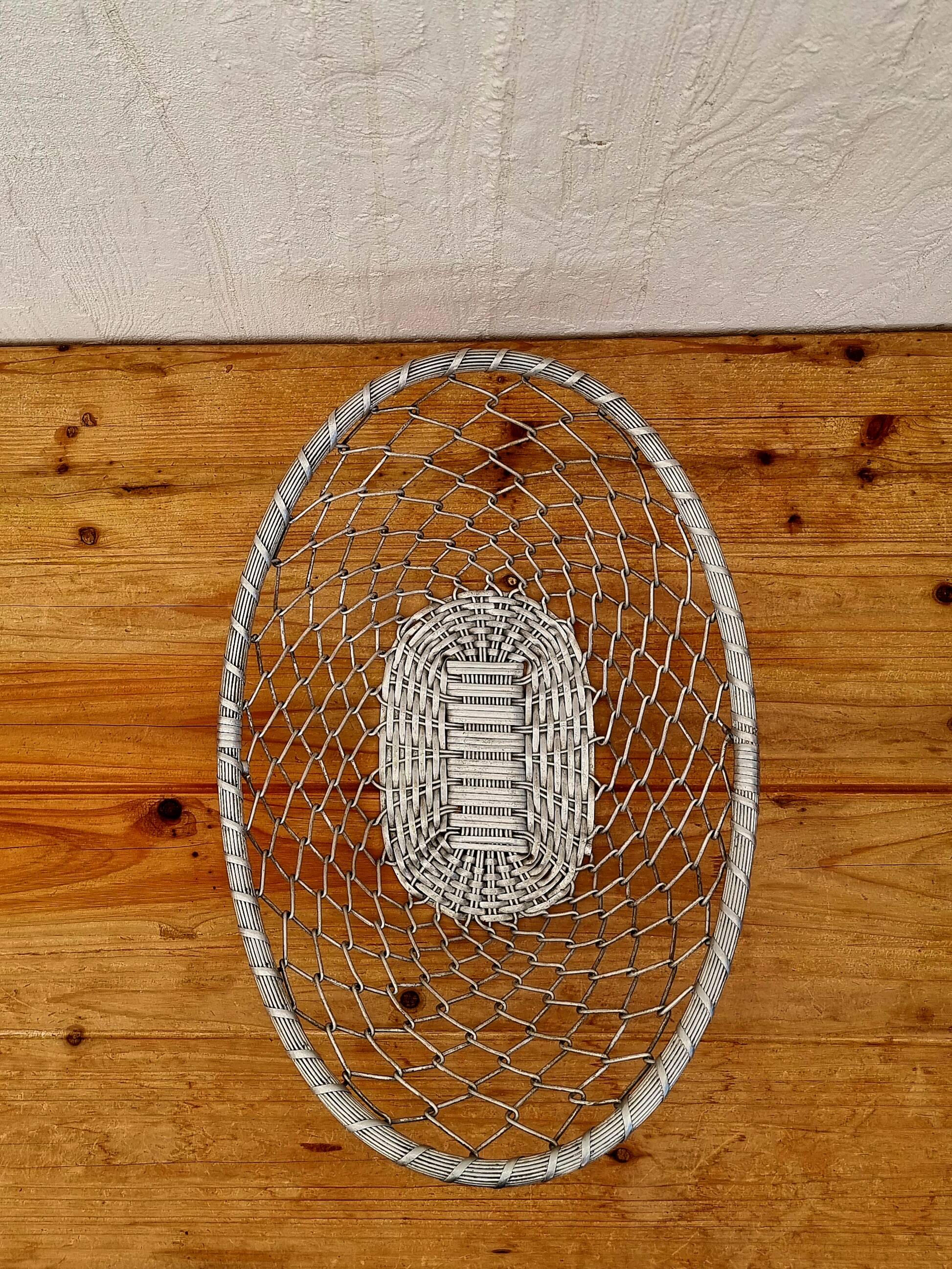 Large vintage metal fruit basket