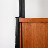 Scandinavian teak bookcase with black details