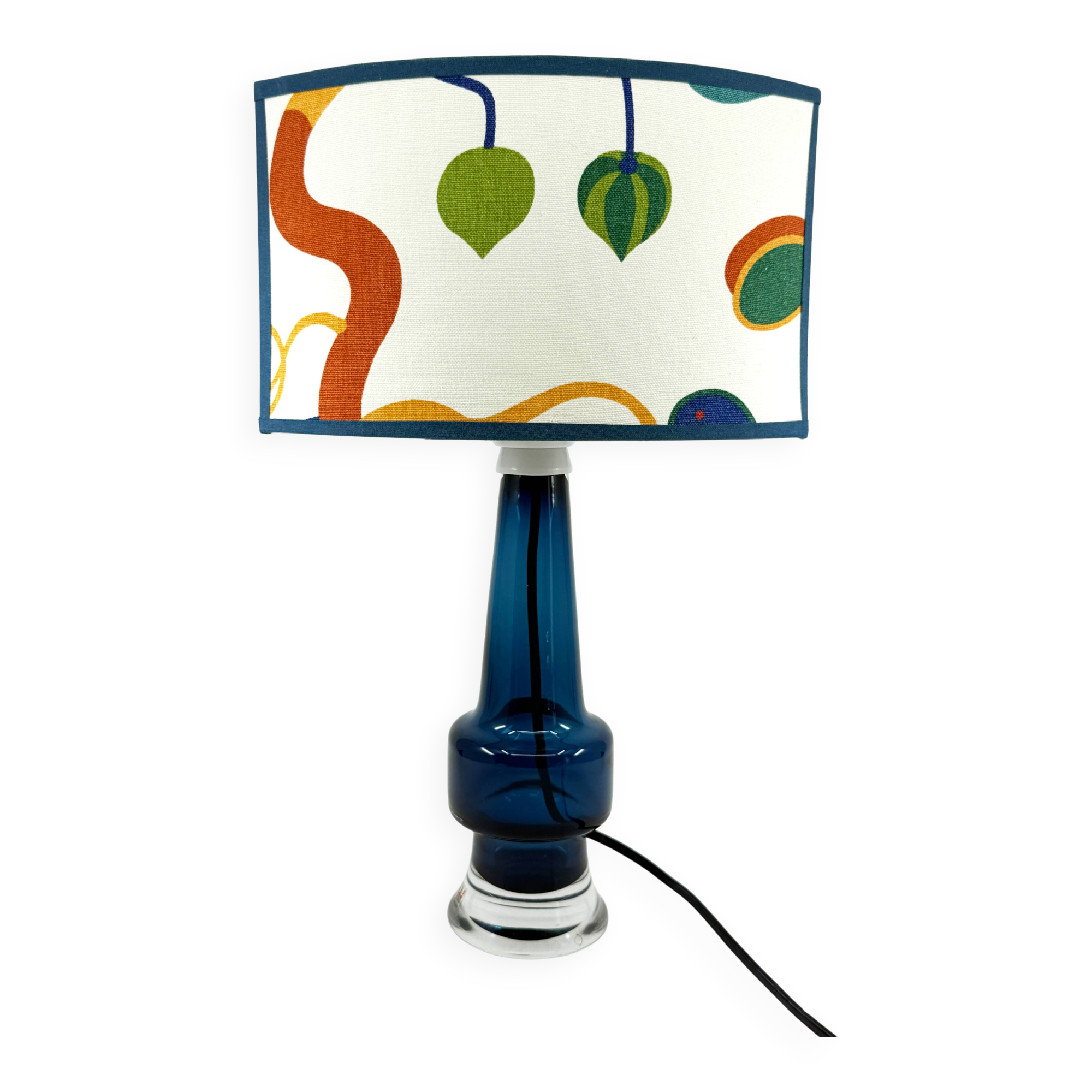 Crystal lamp • Kosta Boda • Sweden • 1960s and custom lampshade
