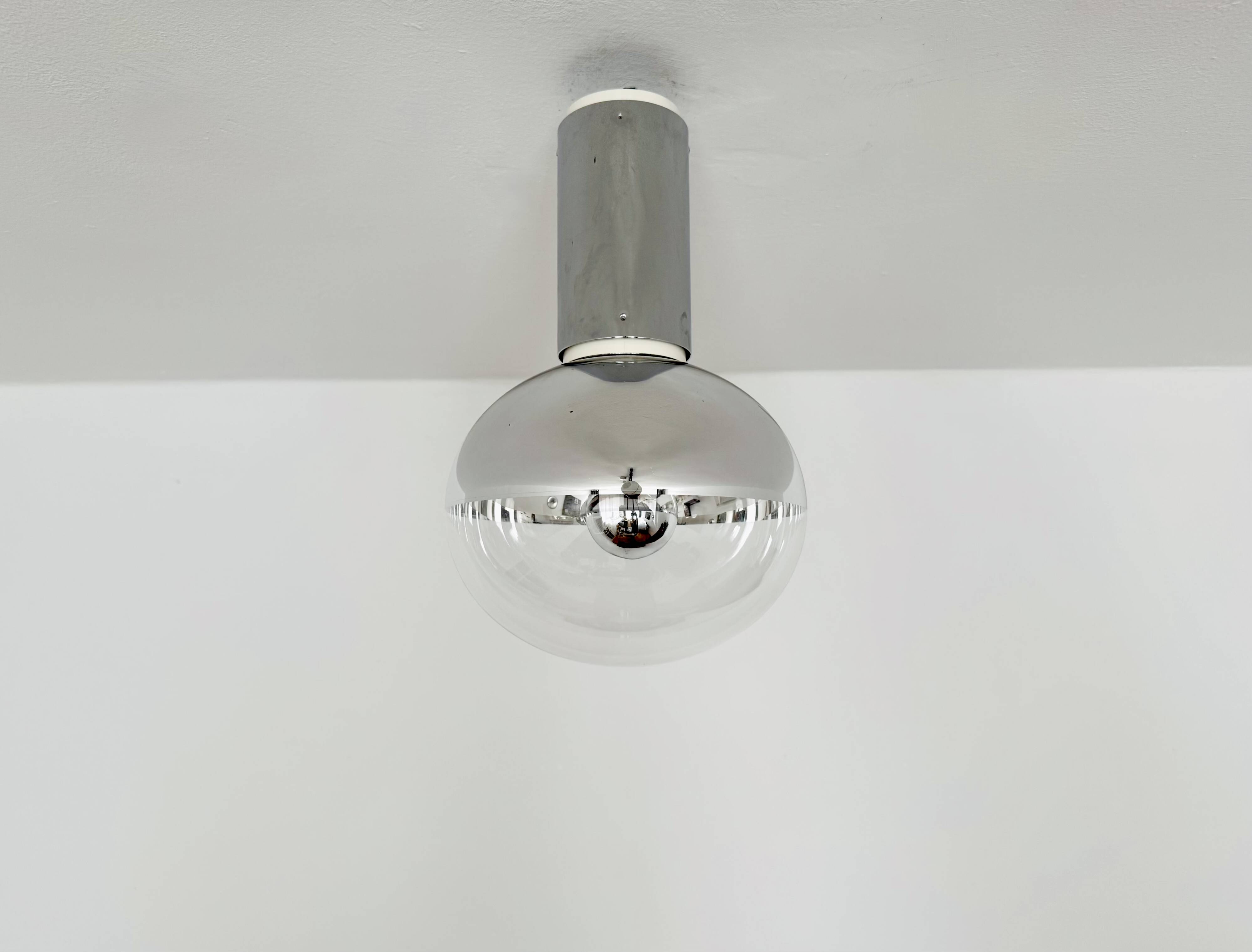 Set of 2 Large 1970s Modernist Flush Lamps by Motoko Ishii for Staff