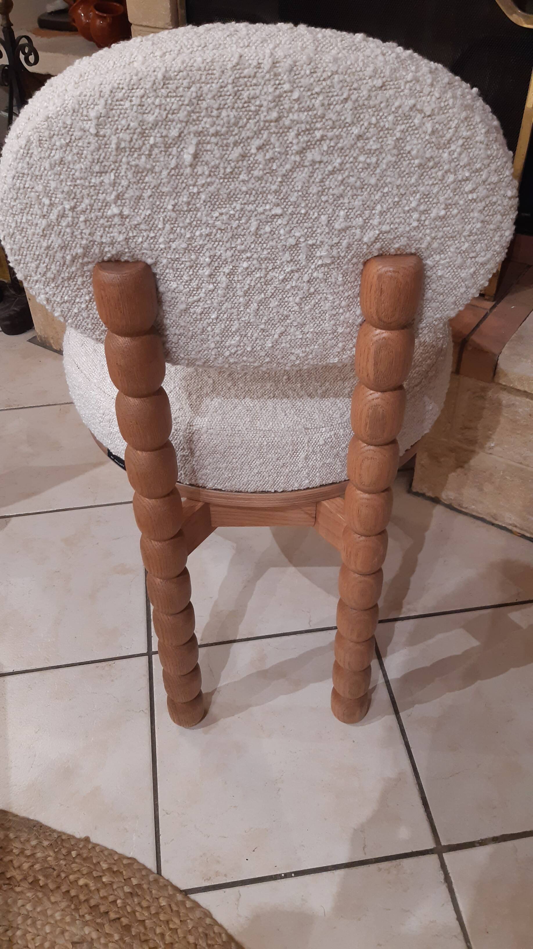 Beige boucle chair and oak wood NV GALLERY