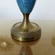 Blue and bronze crackle ceramic lamp