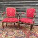 Pair of armchairs in natural wood style Louis XV XIXth century