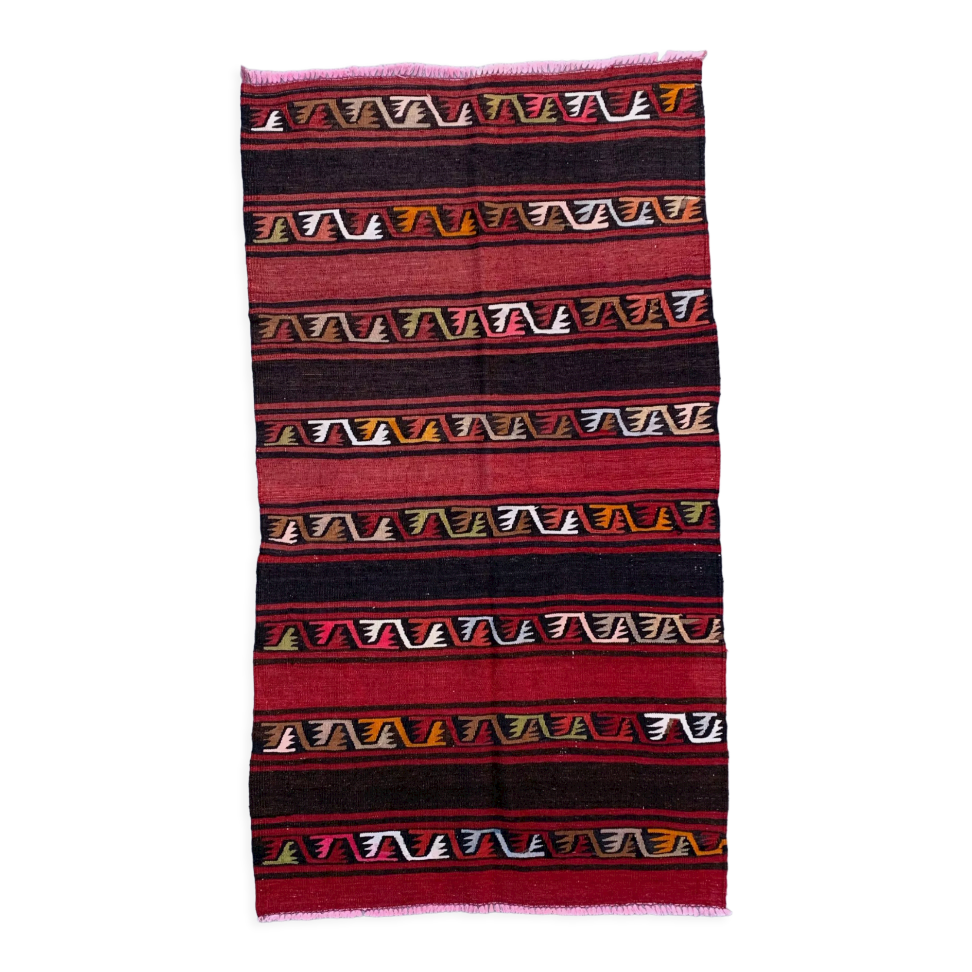 Medium Vintage Turkish Kilim Rug 188x104 cm Wool Kelim