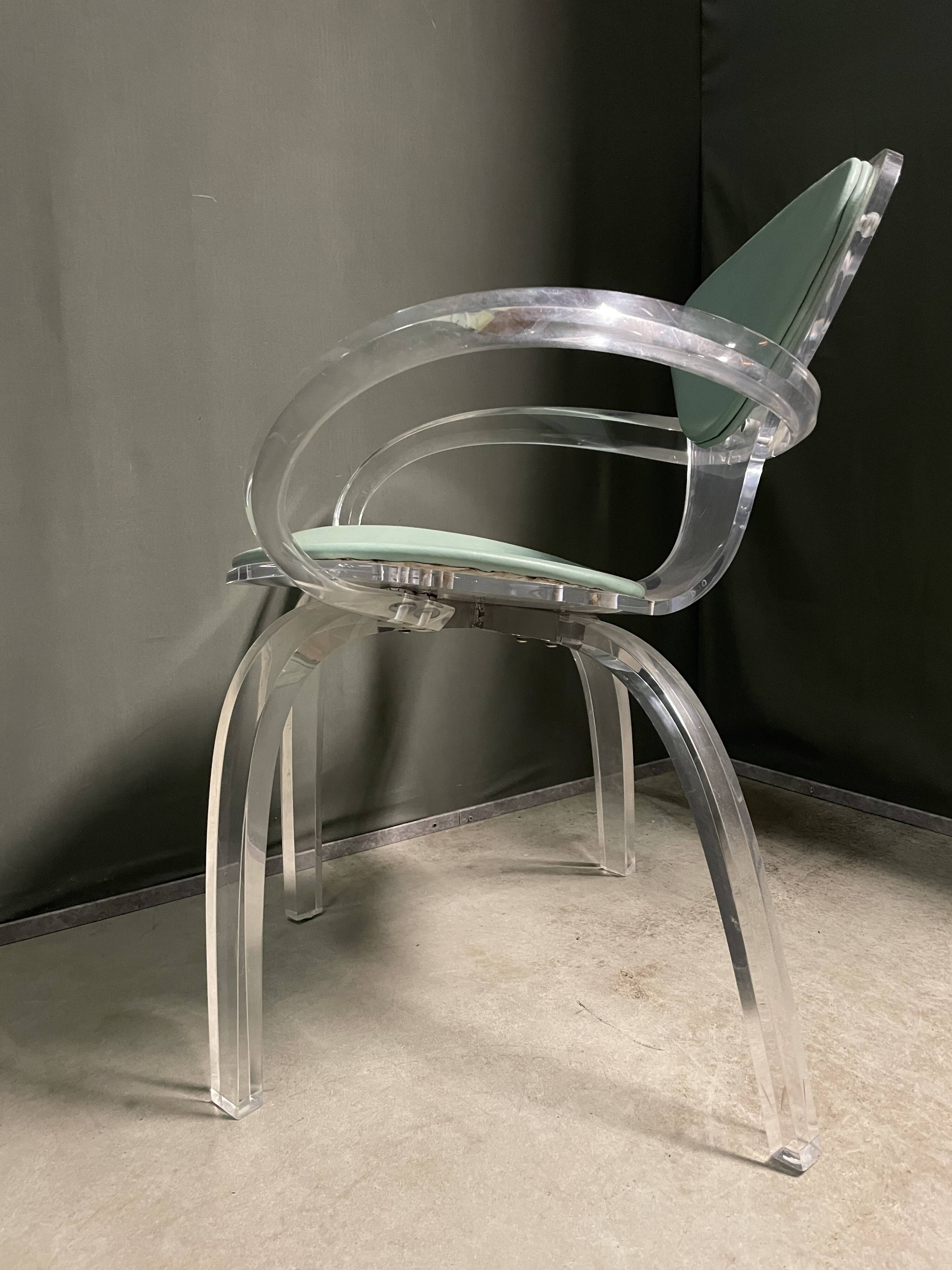 Very rare 1980's thick acrylic armchair