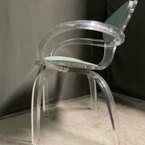 Very rare 1980's thick acrylic armchair