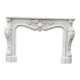 Imposante cheminée de style louis xv en marbre blanc de carrare vers 1880