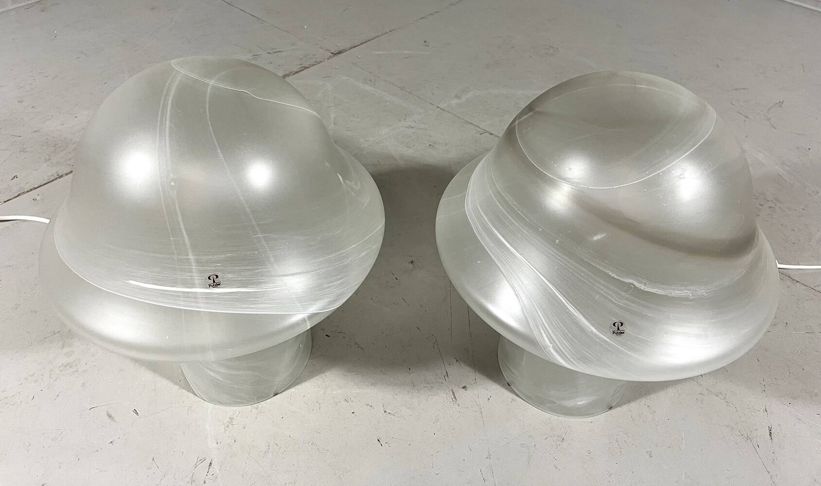 Peill & Putzler glass mushroom table lamps 1970’s